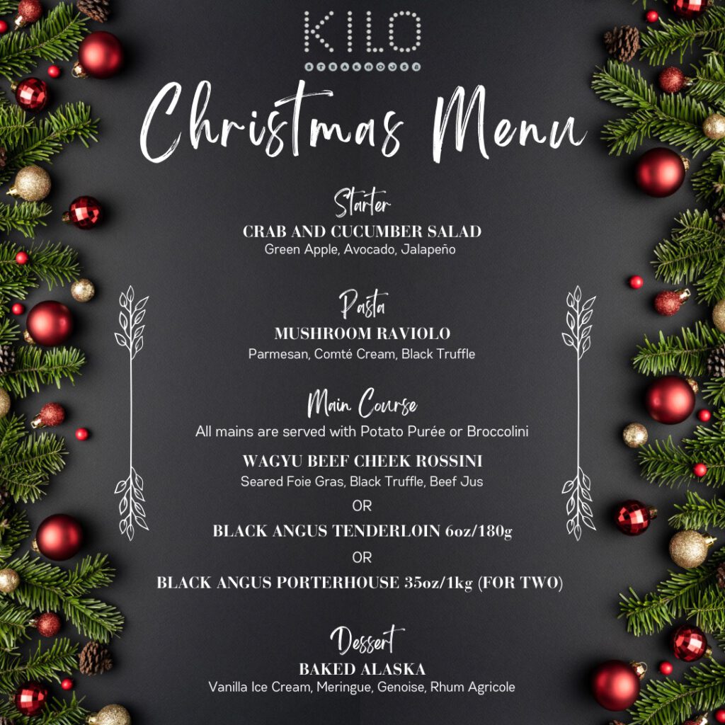 KILO Christmas Menu