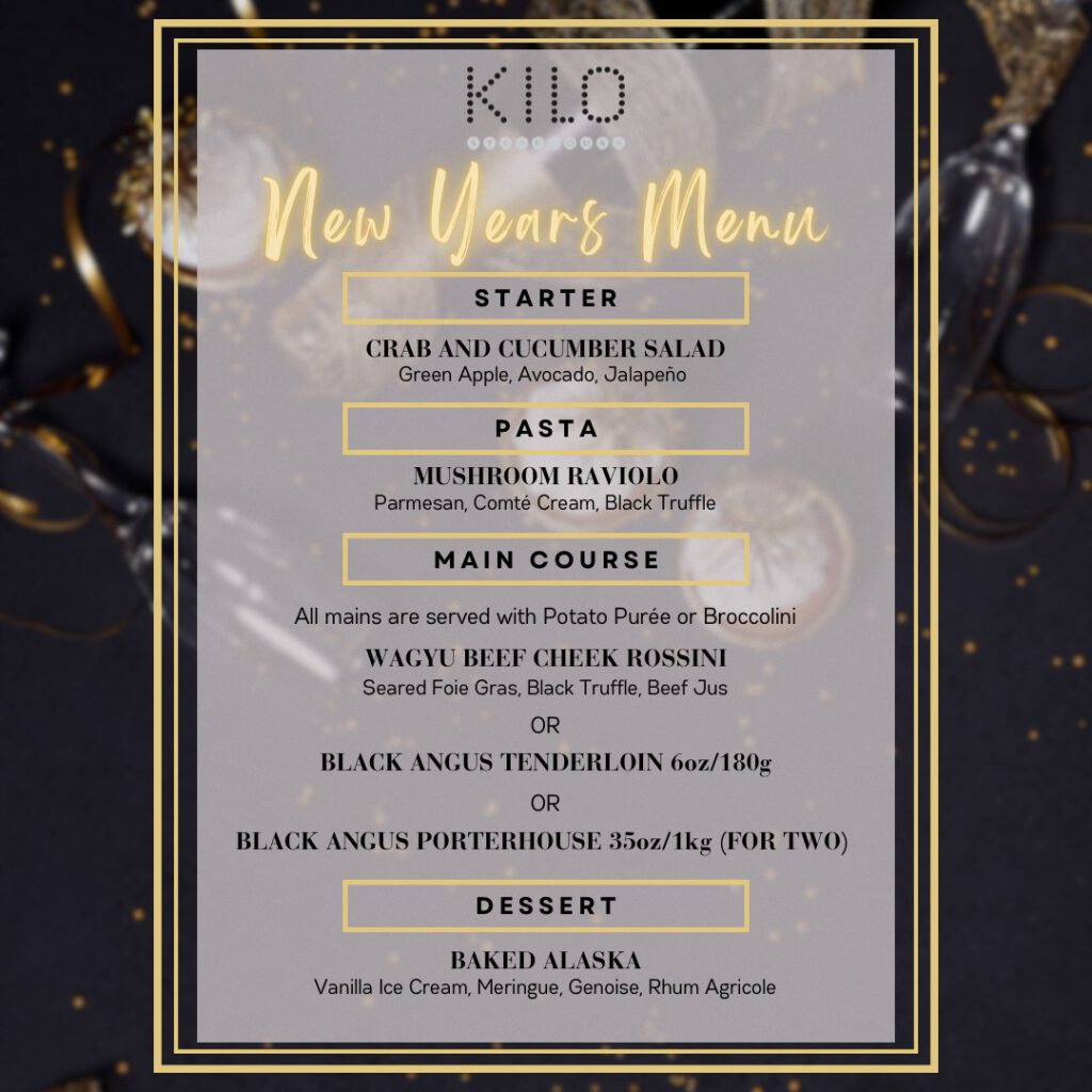 KILO New Year Menu